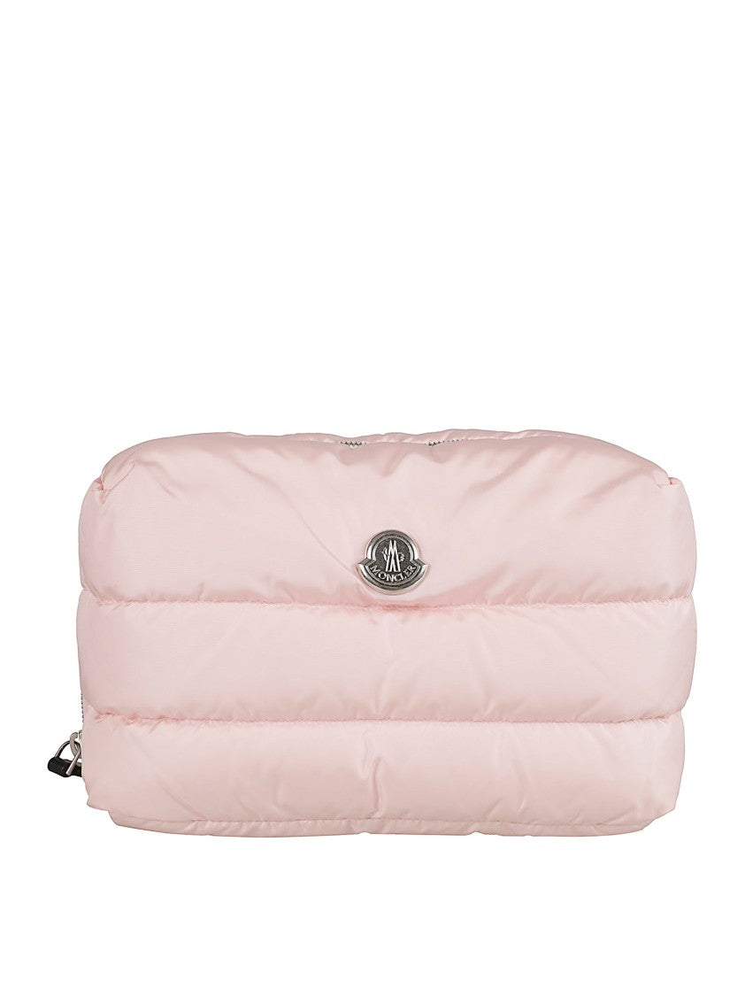 Quilted Nylon Pouch With Zip Closure