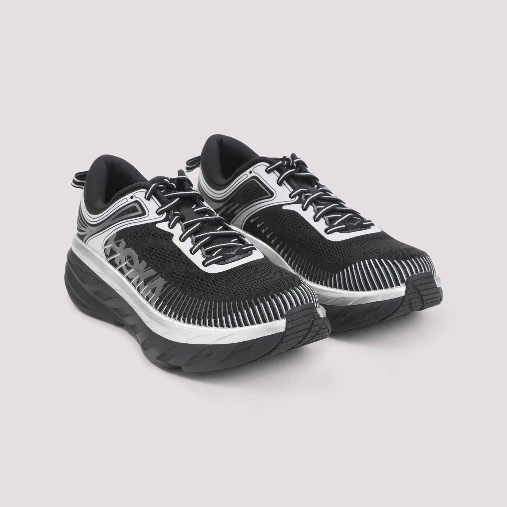 Sporty Sneakers with Textured Sole and Iconic Hoka Branding