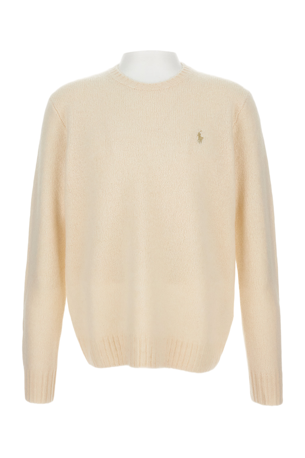 Cream White Wool Blend Knit Pullover