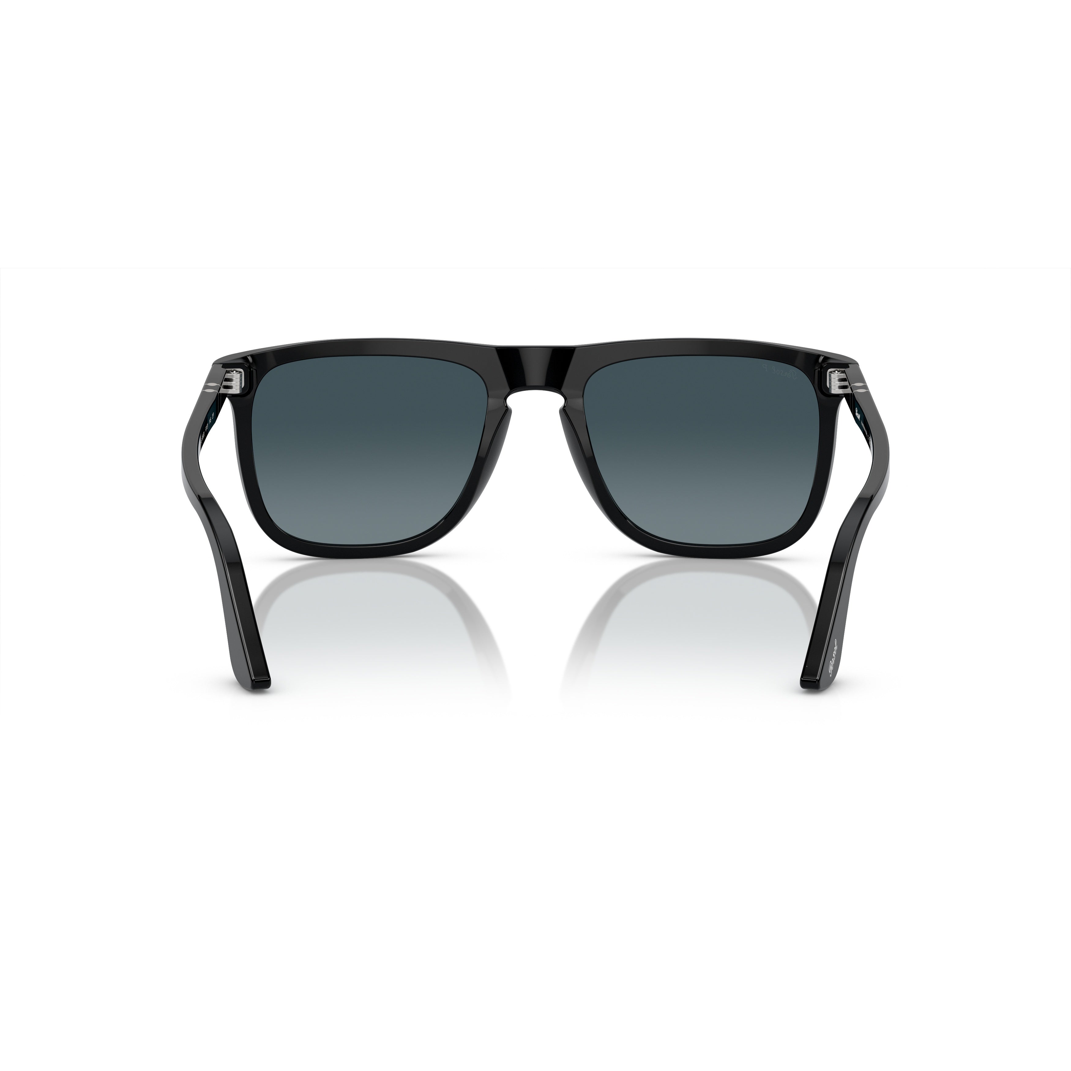 0po3336s Rectangular Black Acetate Sunglasses with Metallic Detail