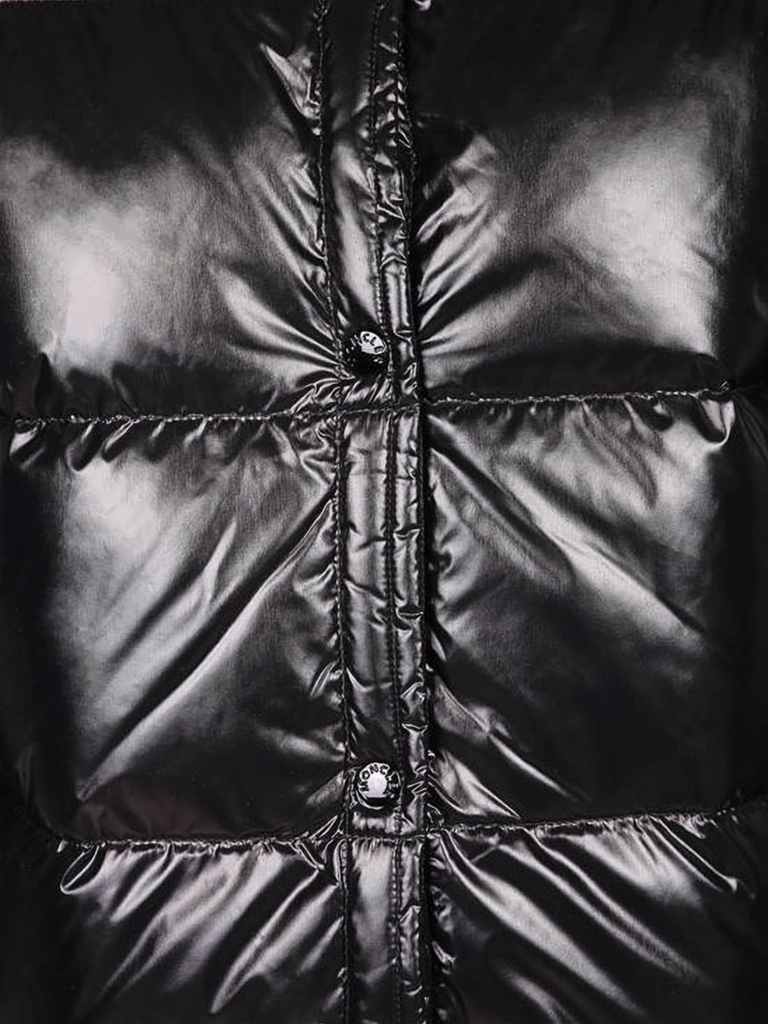Down Coat With Quilted Nylon And Knit Details