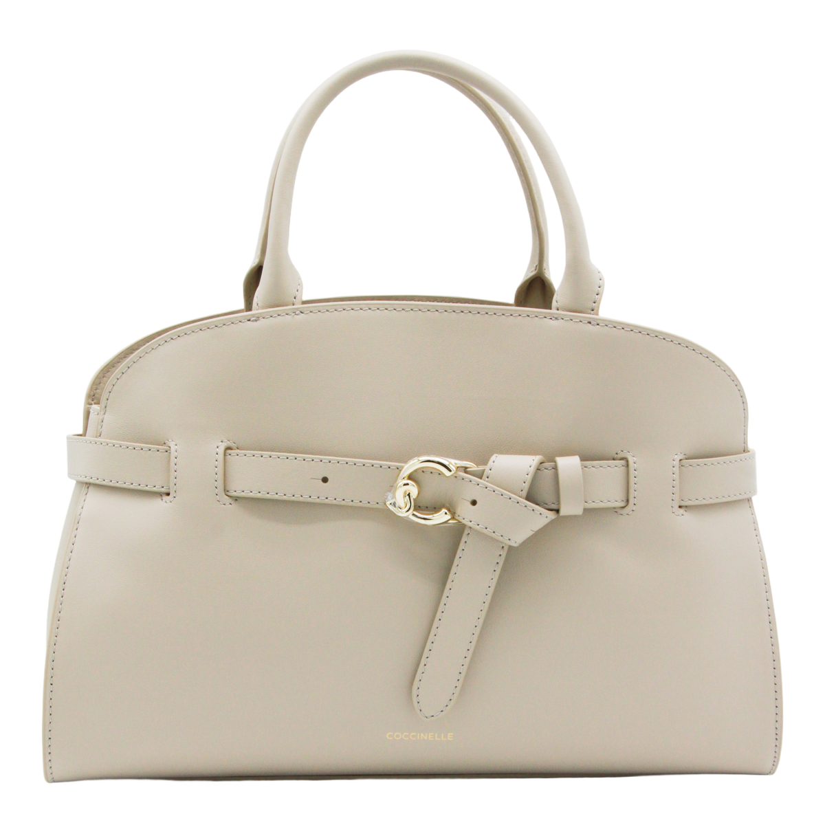 Structured Handbag with Gold-tone Buckle