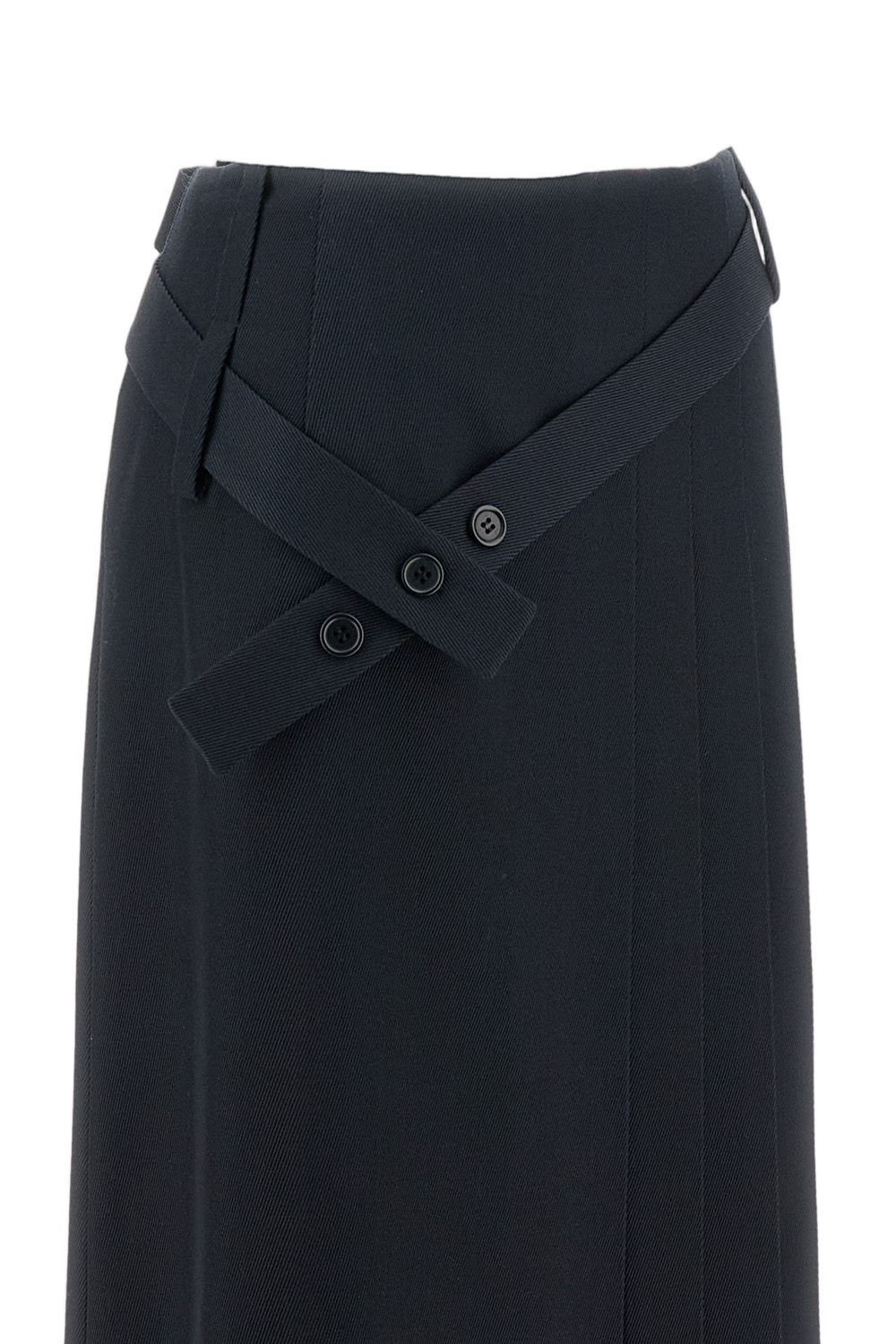 Flared Blue Skirt With Smooth Texture