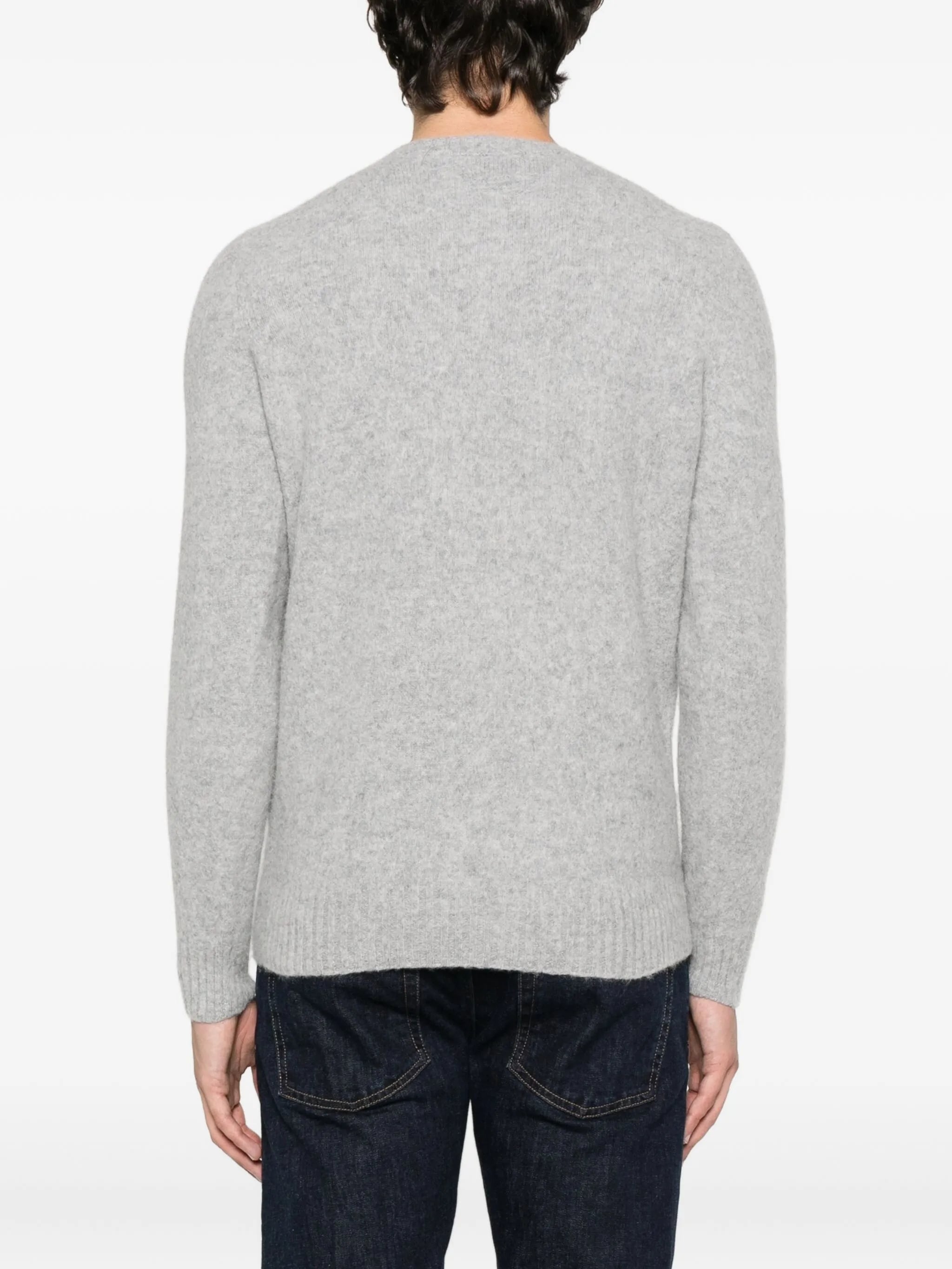 Garzato Grey Fuzzy Crewneck Sweater