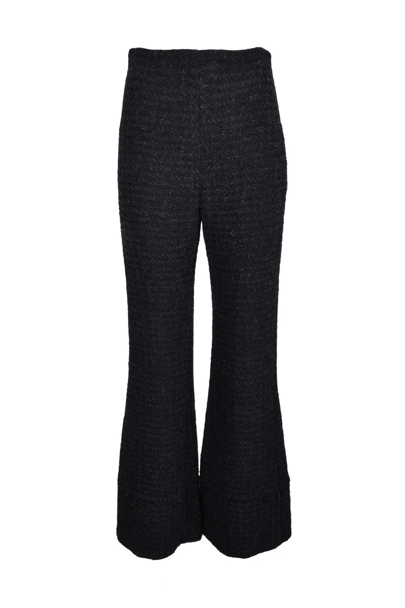 Black Mixed Fiber Trousers