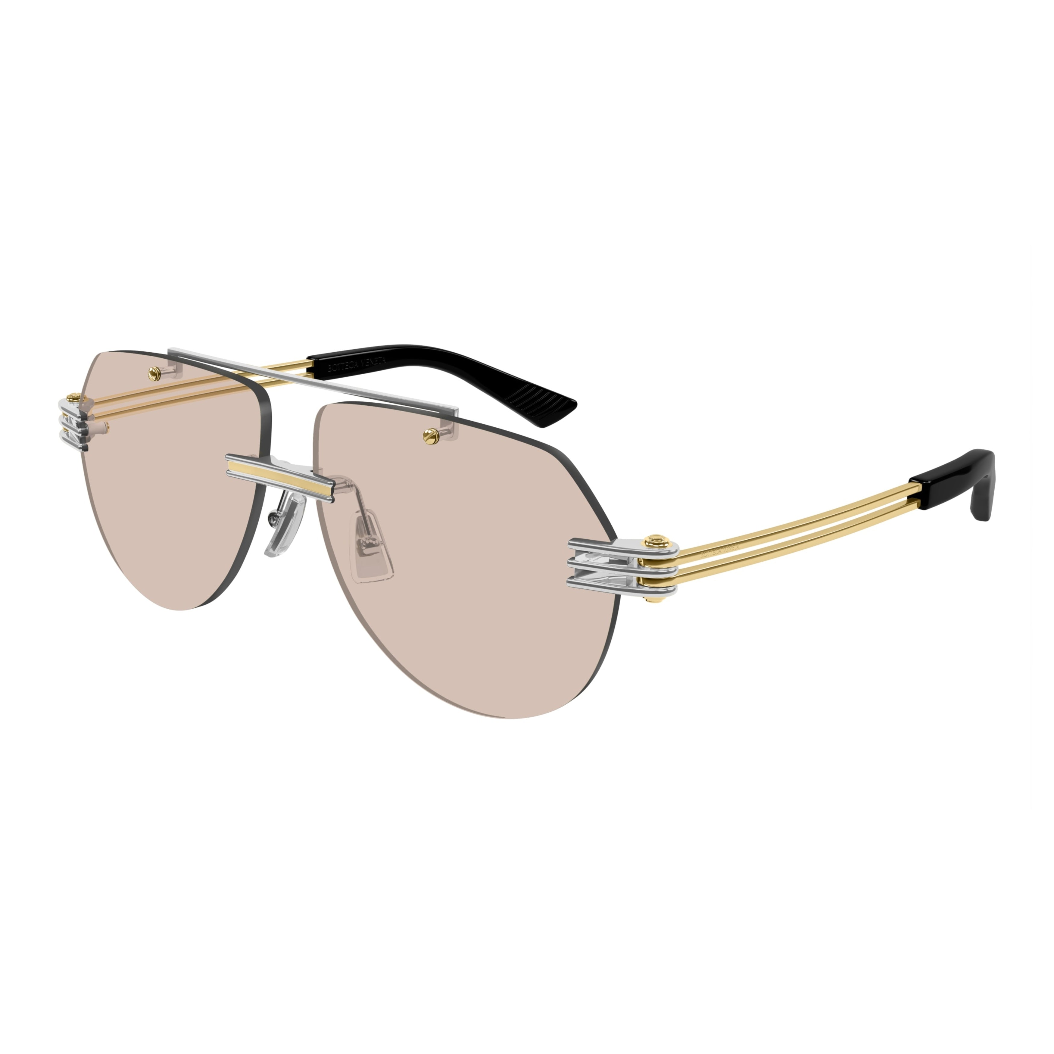 Bv1342s Rimless Sunglasses with Double-Bar Temples