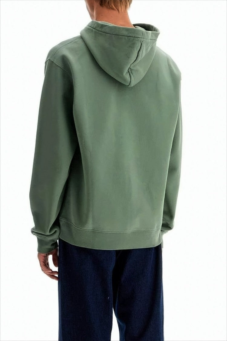 Cropped Hoodie with Rectangular Logo Patch