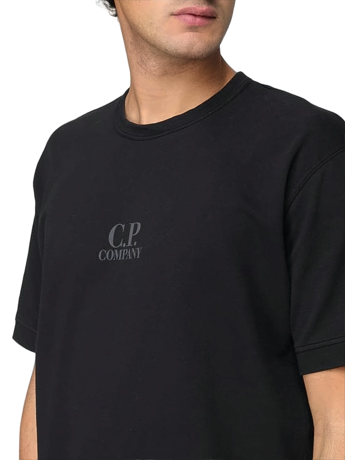 Relaxed Fit Black Cotton Crew Neck T-Shirt