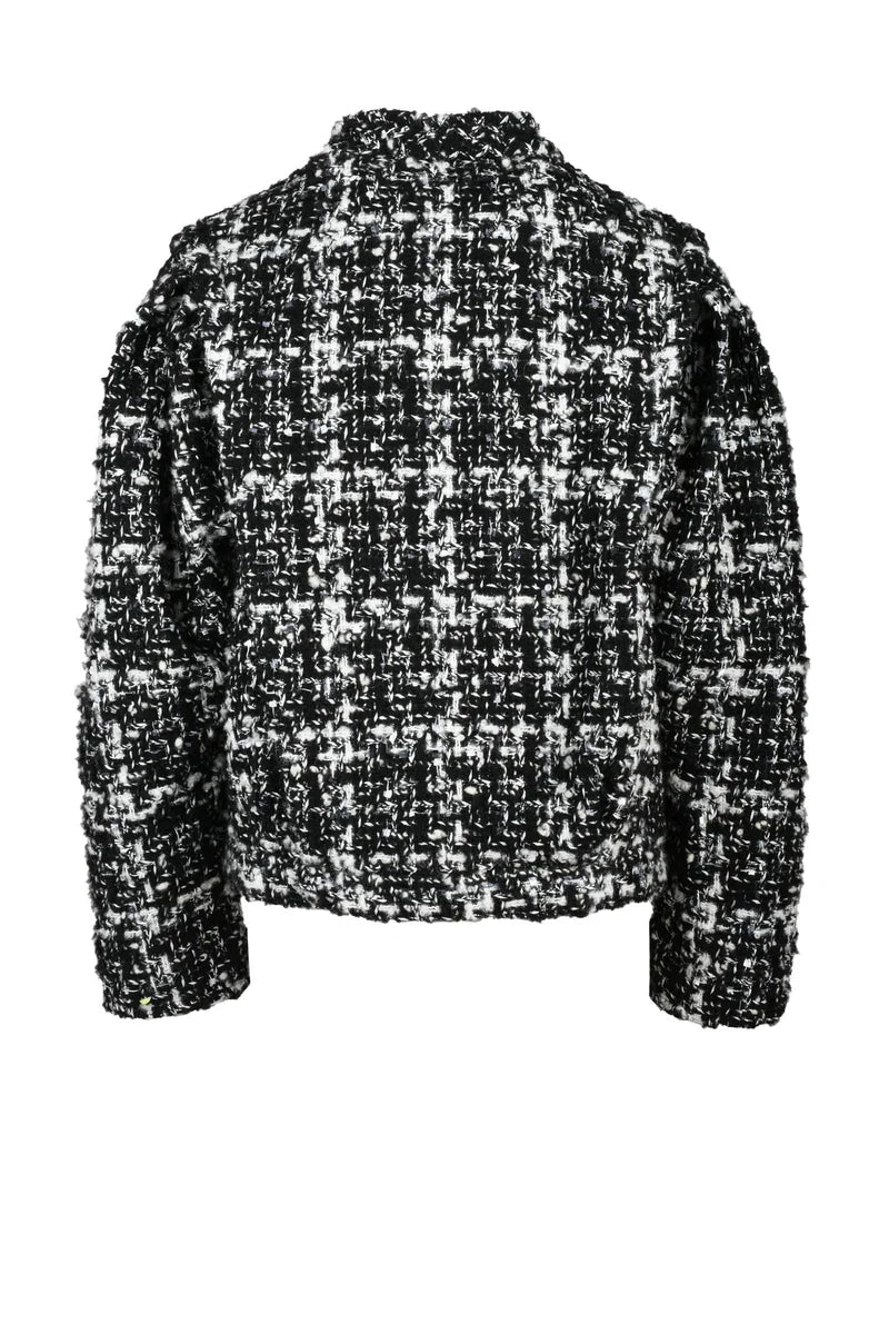 Bouclé Coat - White/Black