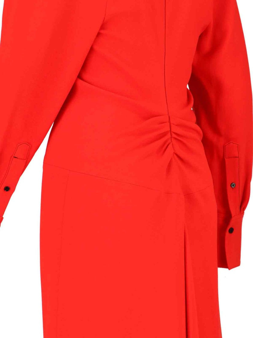 Shirt Midi Dress Red