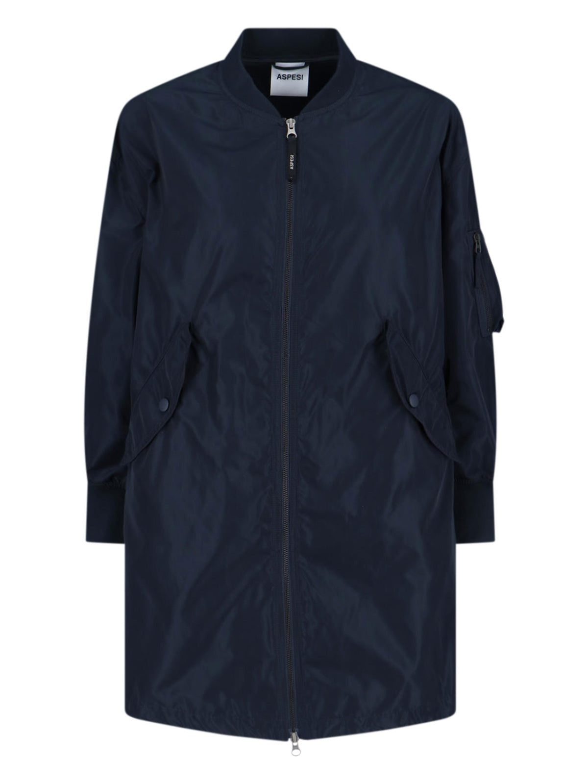 Technical Zip-Up Coat – Navy Blue