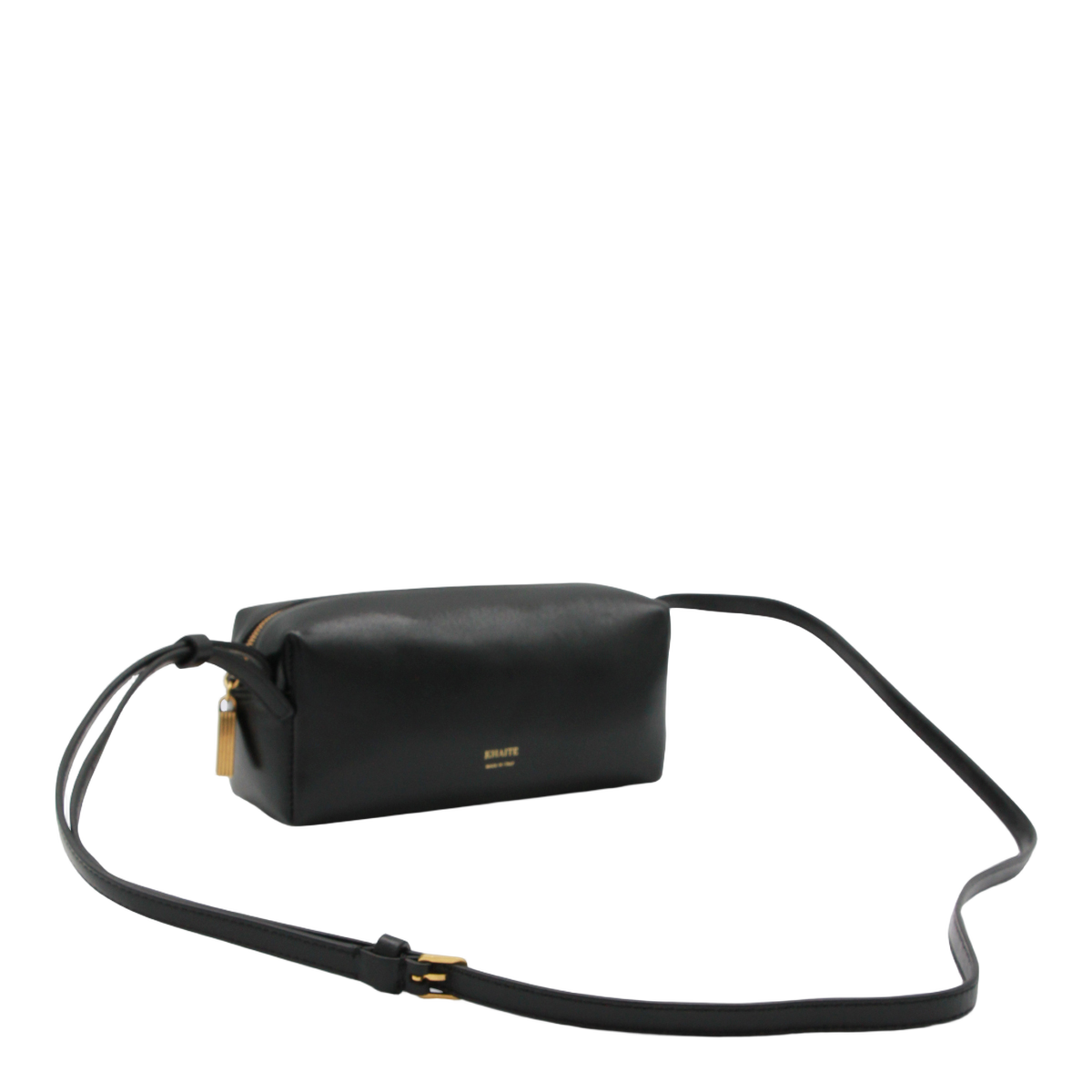 Sleek Rectangular Black Leather Bag