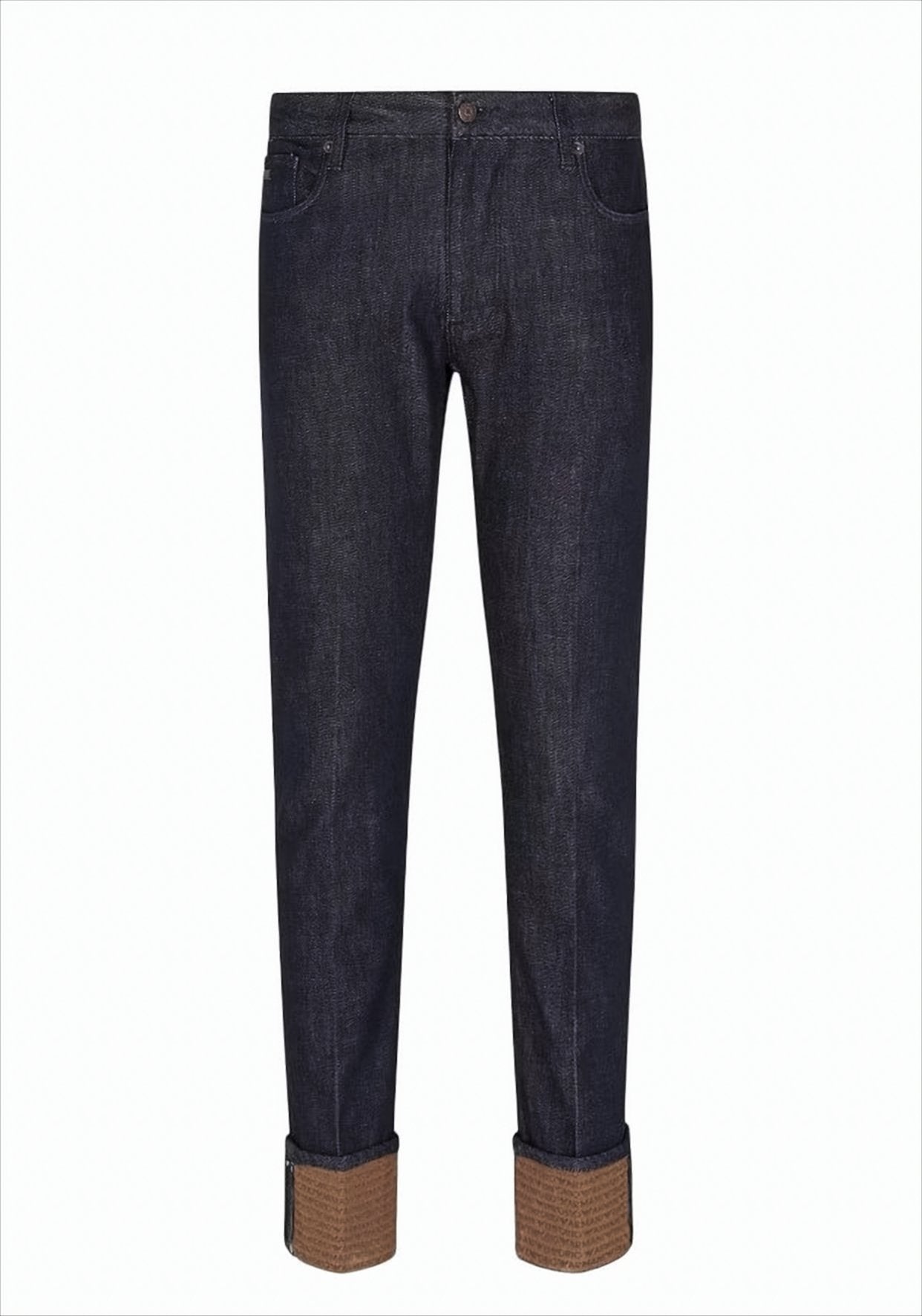 Low-Rise Denim Jeans With Logo Cuff