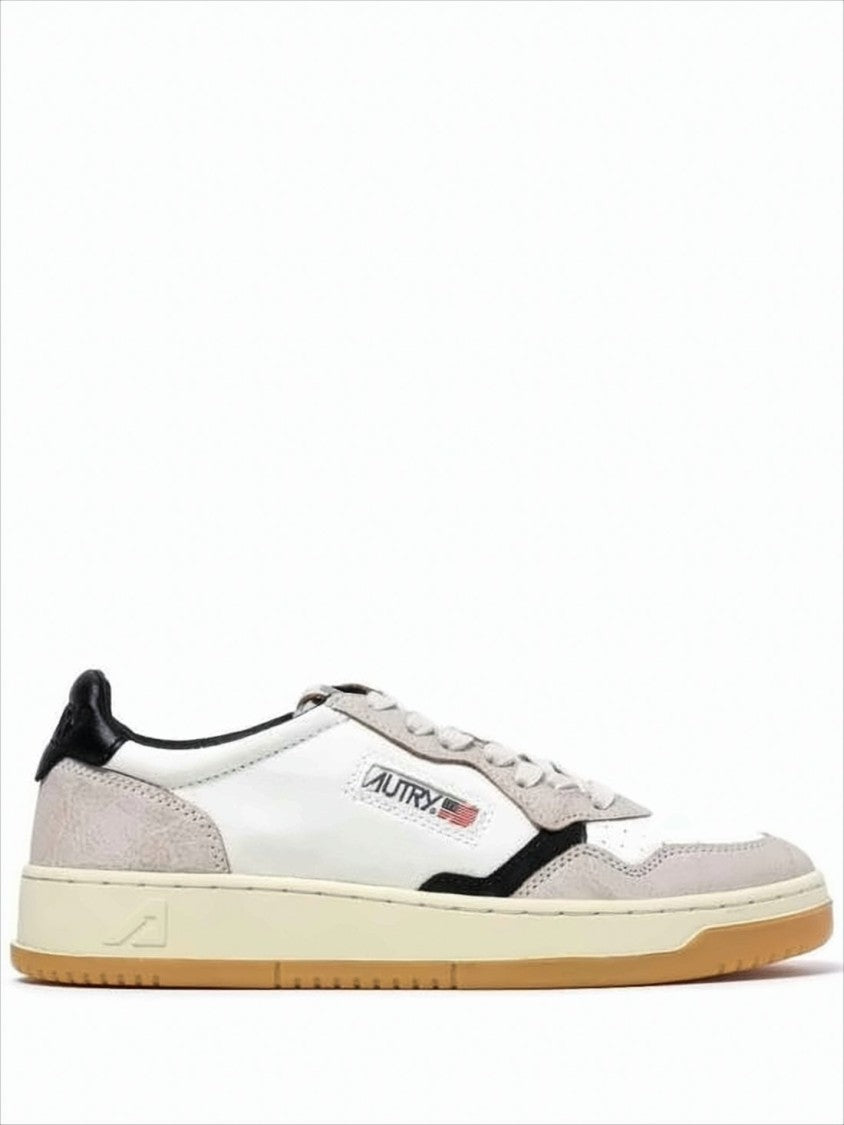 Low-Top Sneakers with Leather and Suede Panels