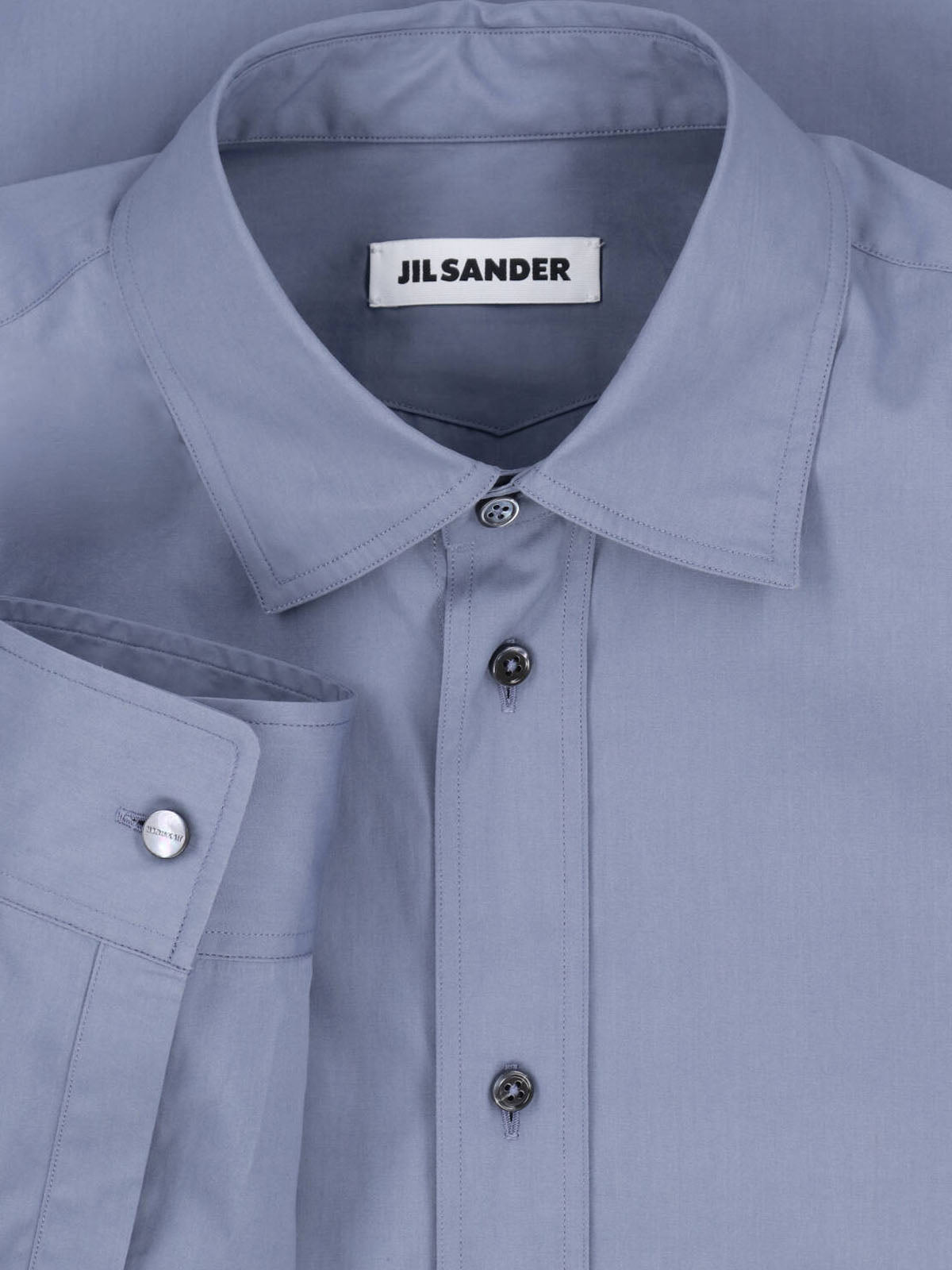 White Minimalist Curved Hem Cotton Shirt