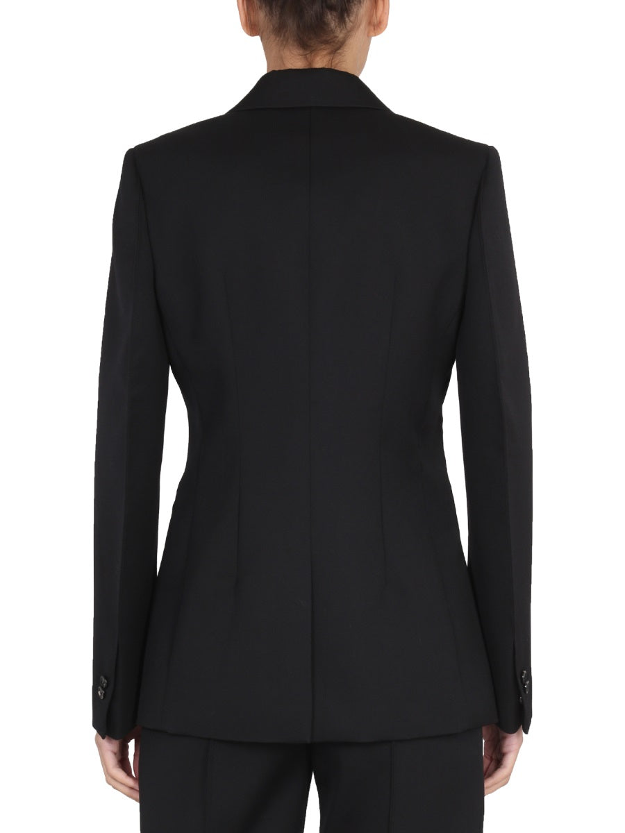 Wool Jacket with Satin Chintz Lapels