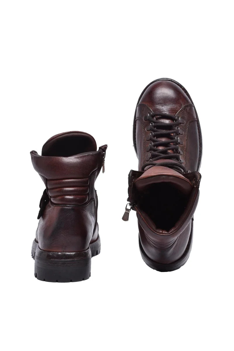 Lace-up Boots - Brown
