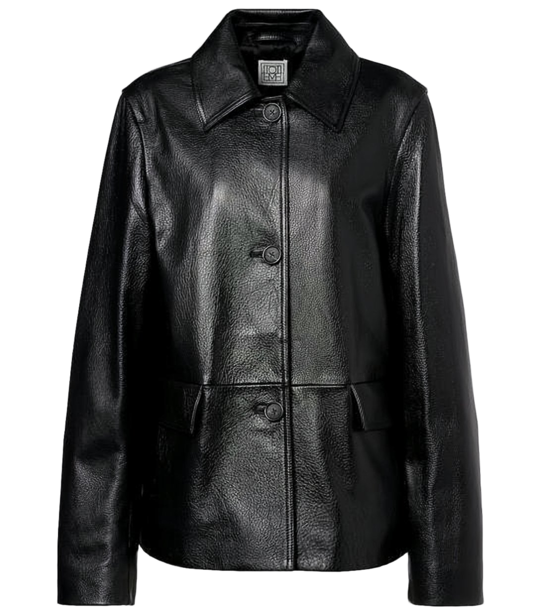 Sleek Calf Leather Jacket with Flap Pockets