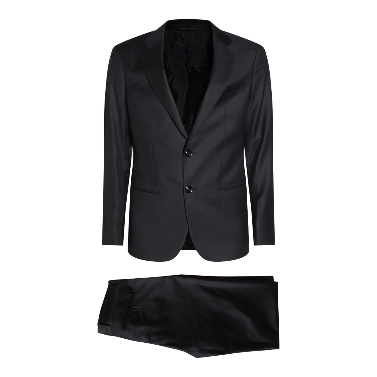 Tailored Black Suit with Classic Two-Button Blazer