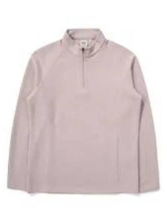 Long-Sleeve Cotton Pullover With Half-Zip Closure
