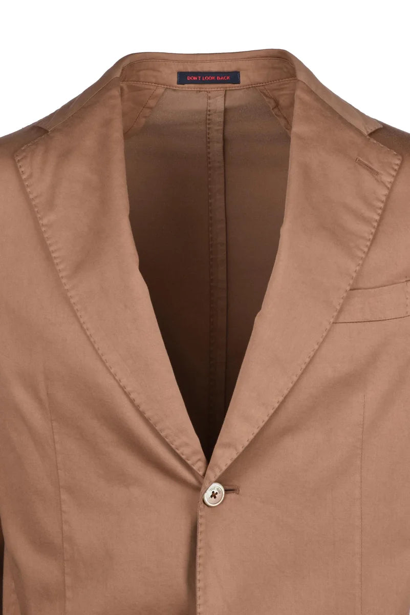 Rounded Jacket Cotton Stretch - Brown