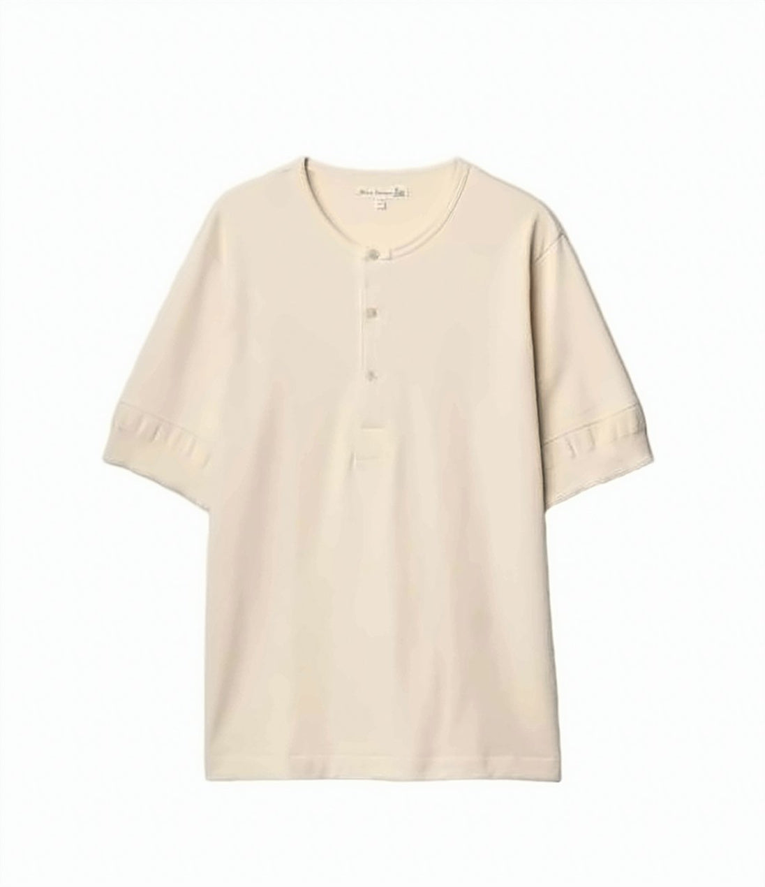 White Organic Cotton Three-Button Placket Shirt