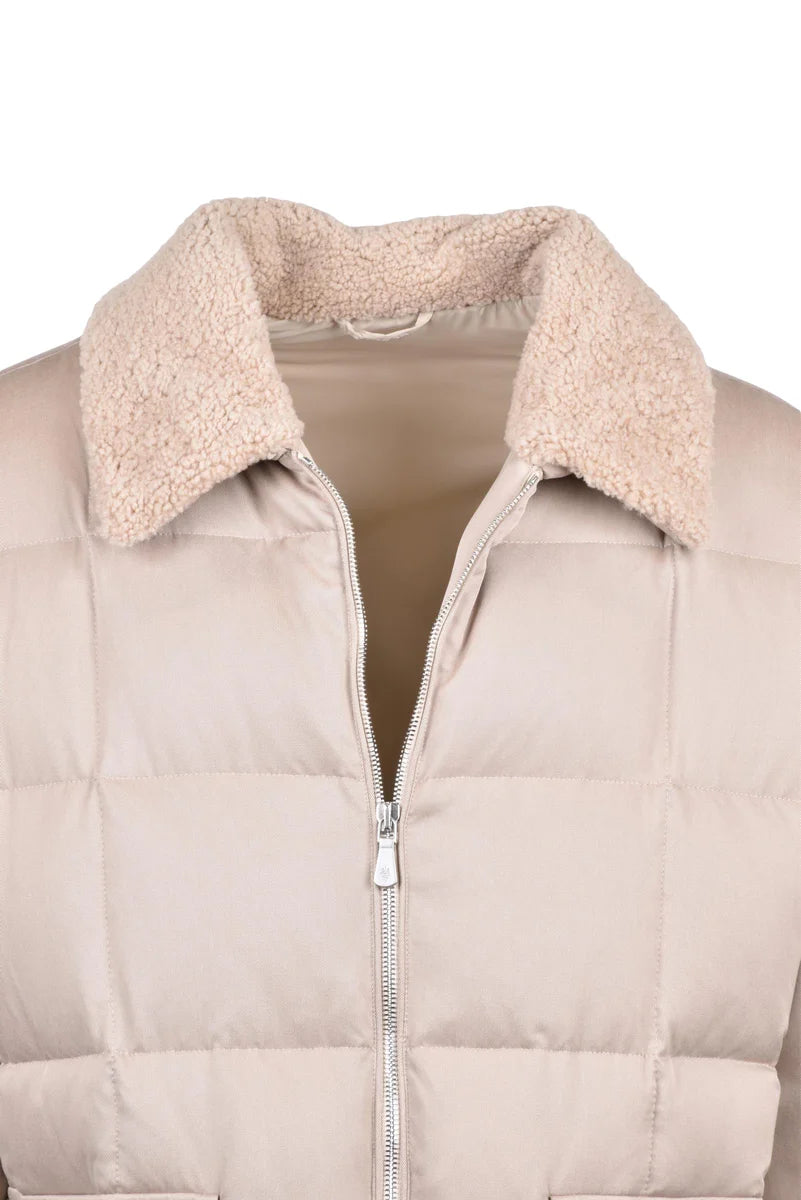 Silk Down Jacket - Beige
