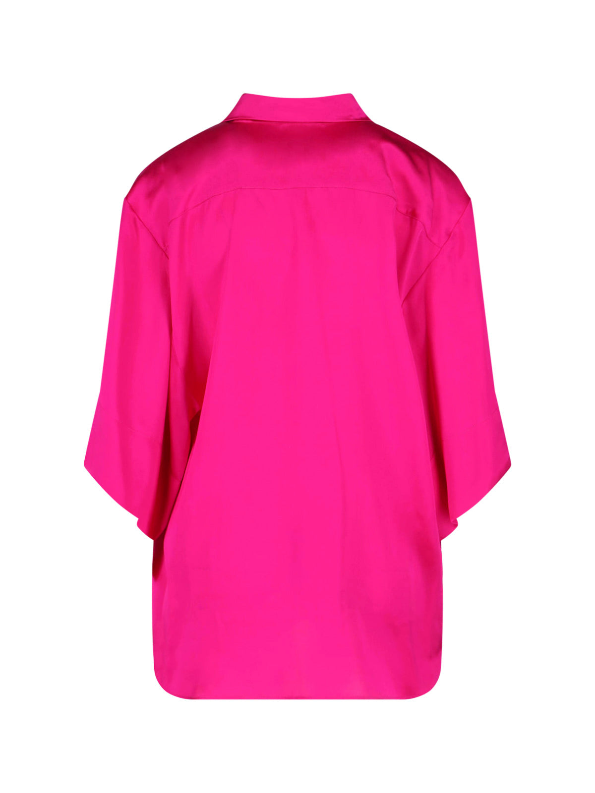 Pink Clea Loose-Fitting Silk Blouse