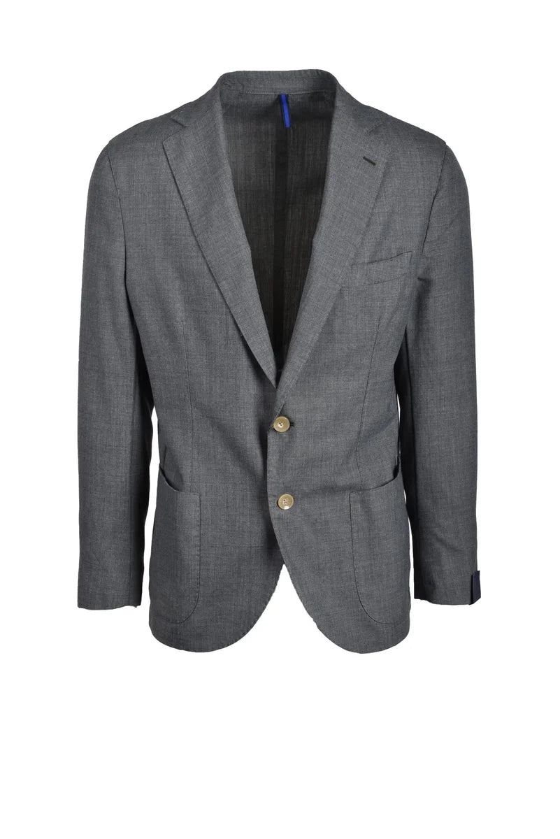 Tailored Two-Button Blazer in Textured Virgin Wool Blend