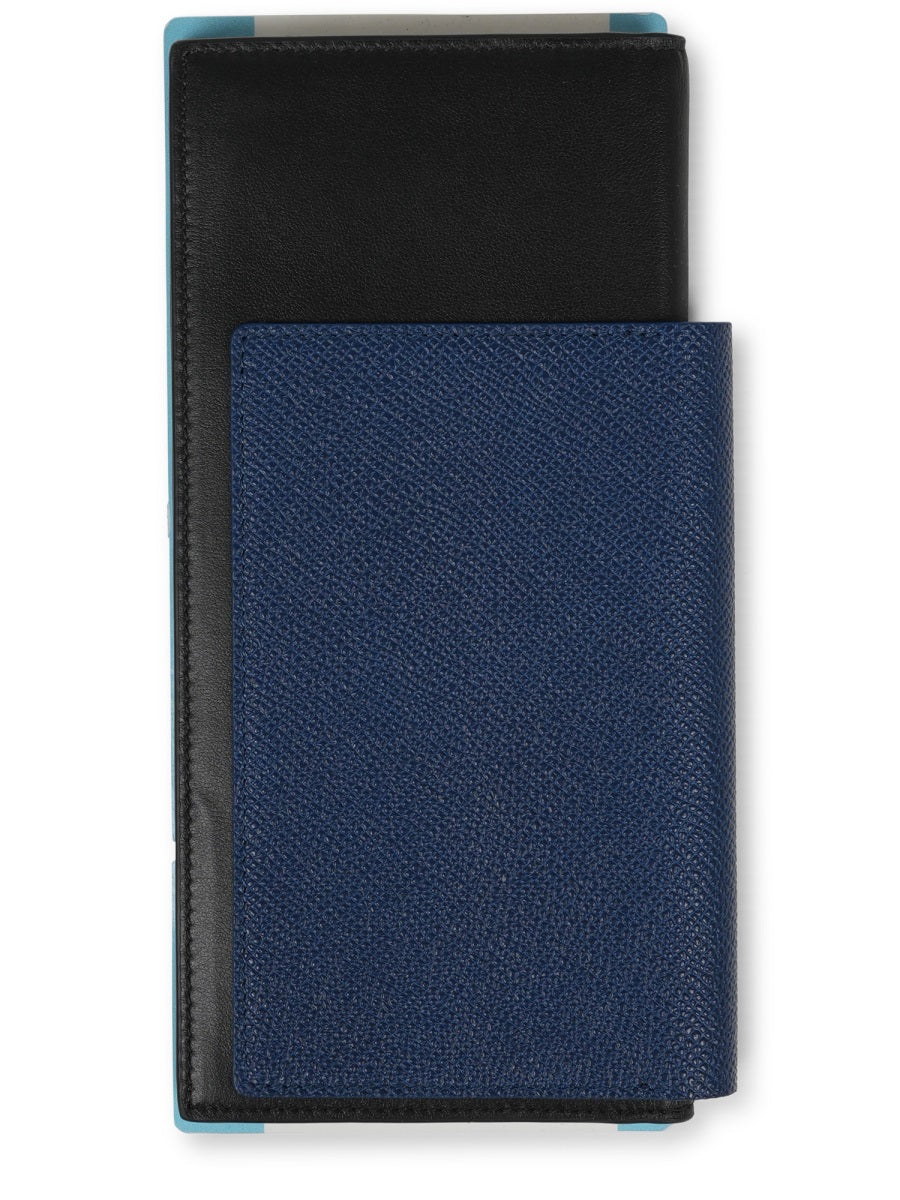 Textured Leather Passport Wallet With Embossed Emblem