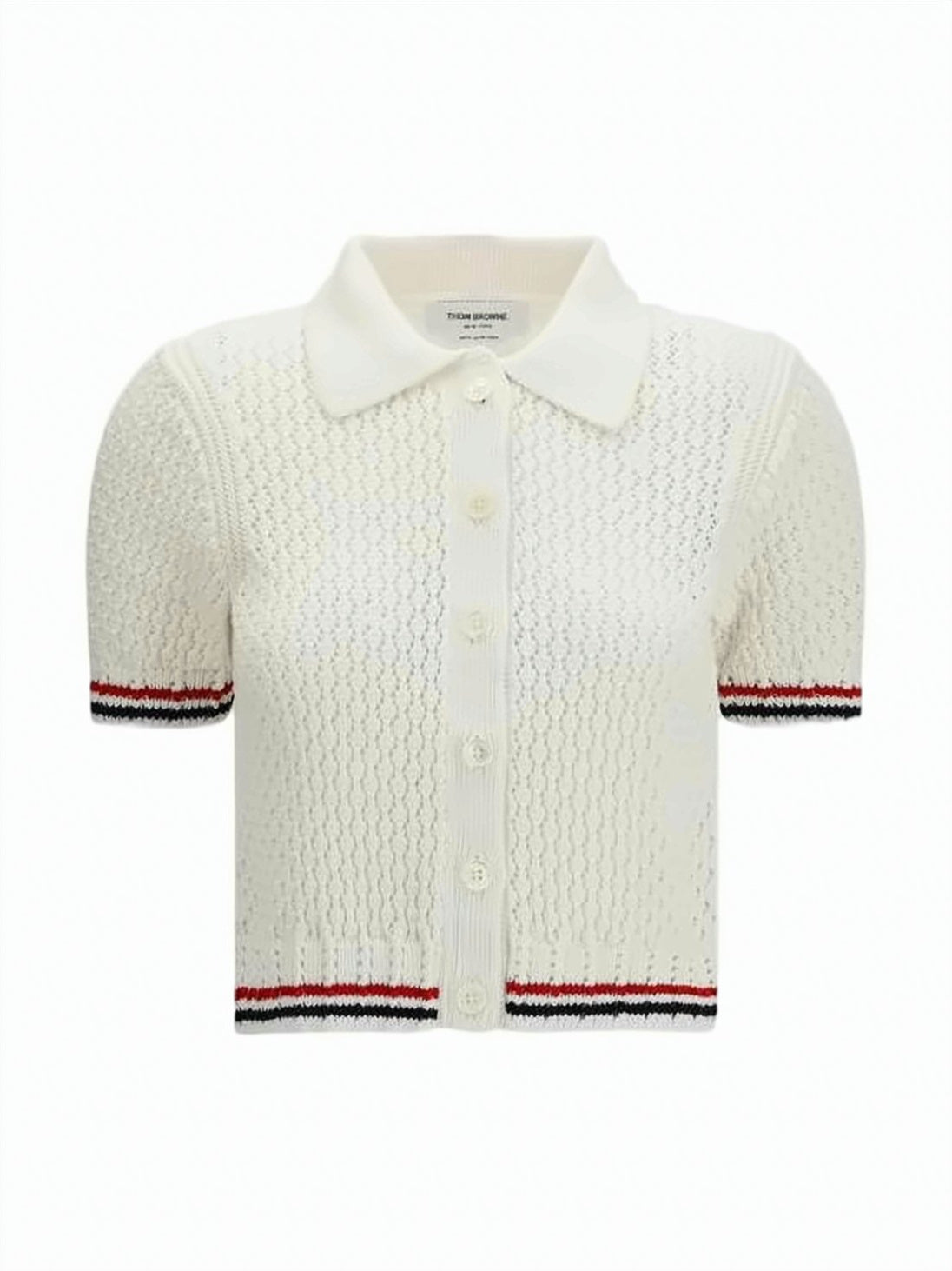 Cropped Knit Cardigan with Classic Collar