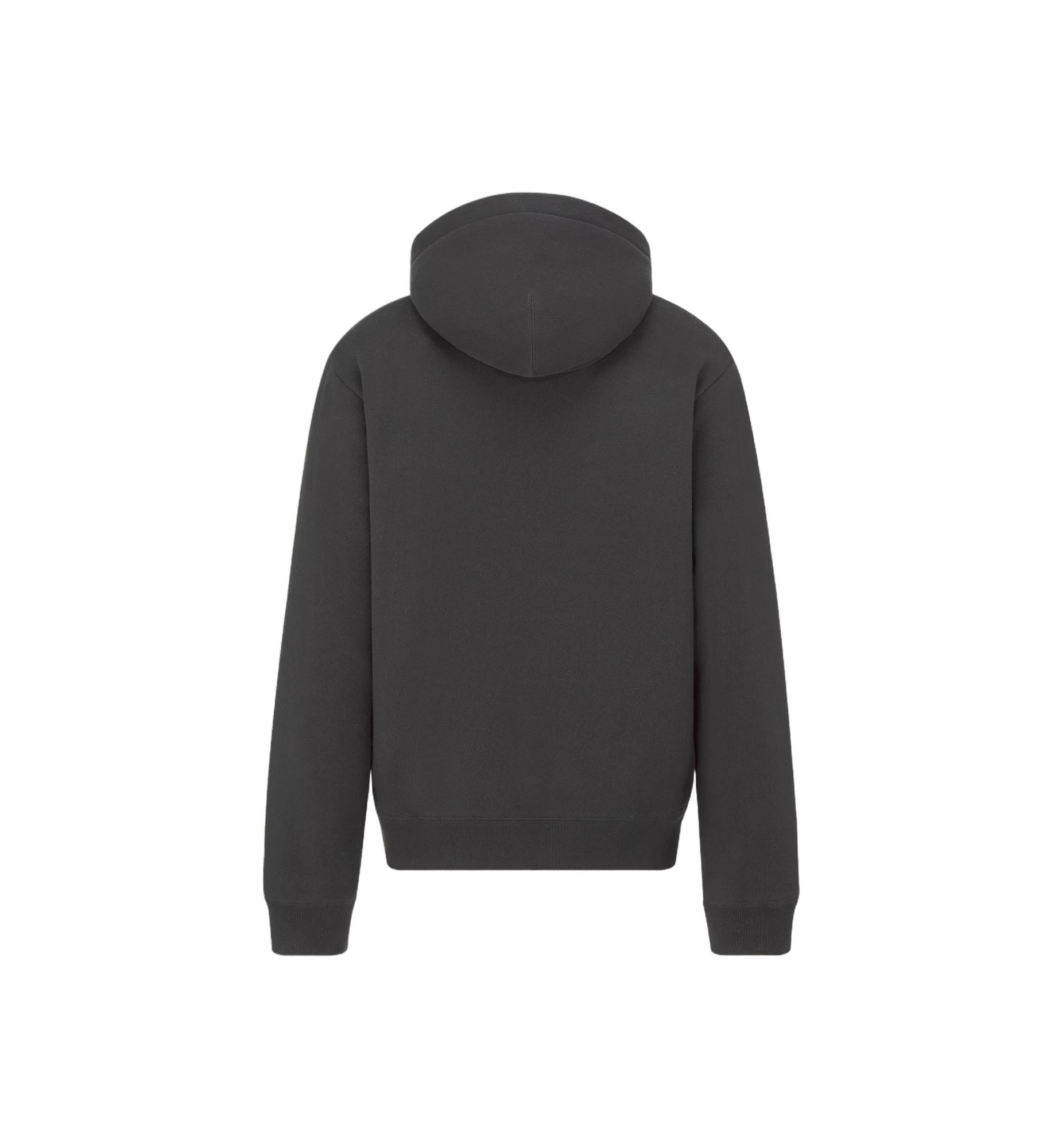 Fluorescent Halo-Print Black Cotton Fleece Hoodie