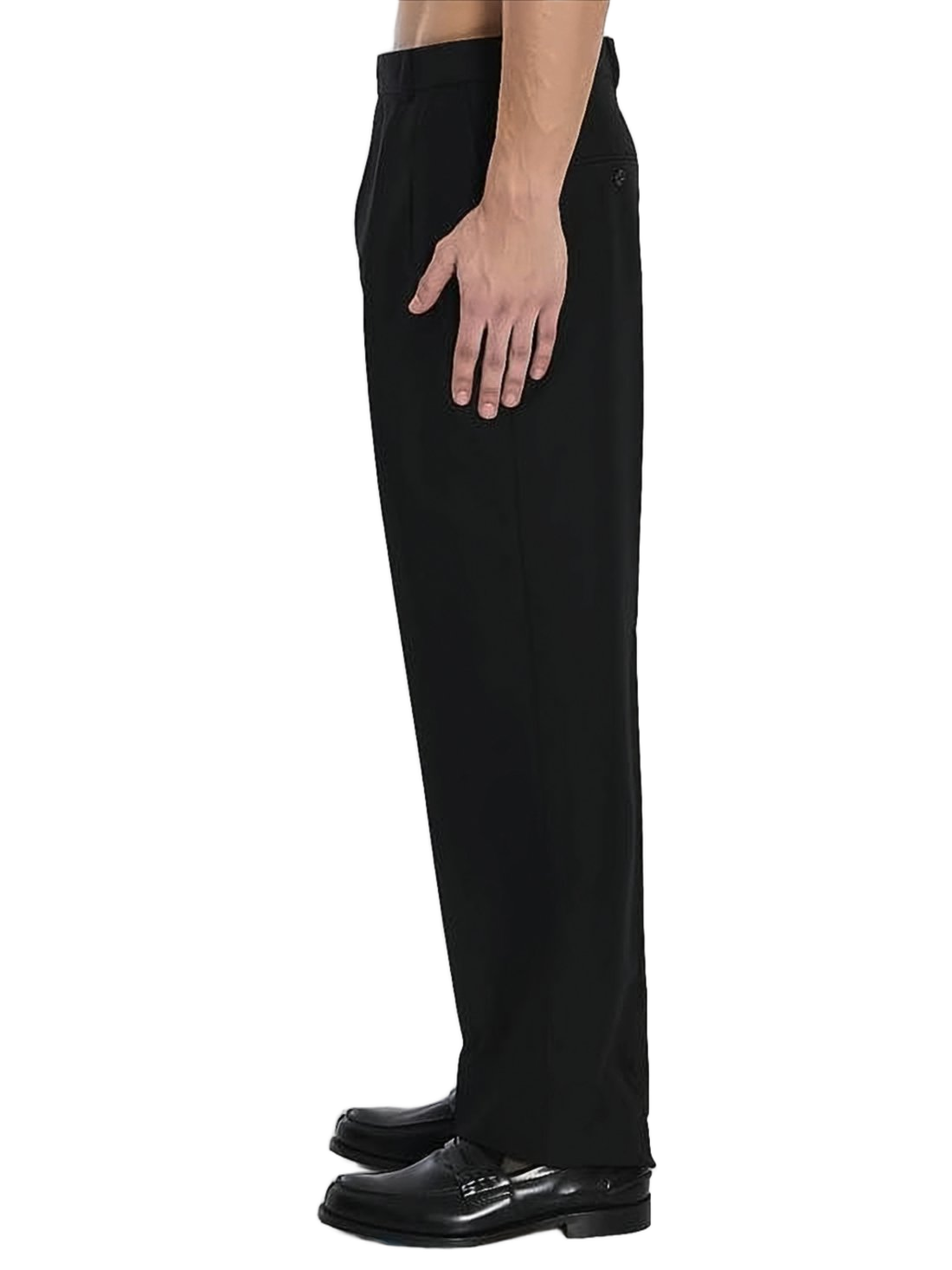Tailored Black Suit Pants with Front Pleats
