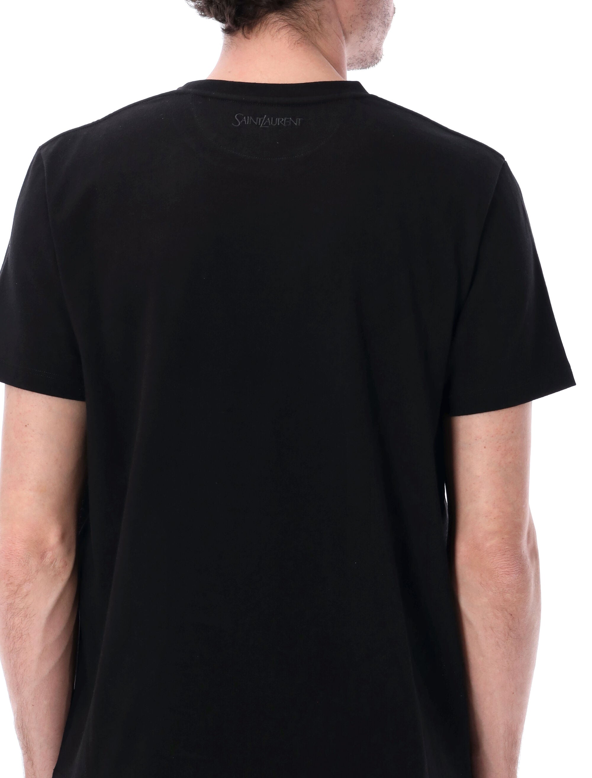 Cotton Crewneck T-Shirt with Back Logo