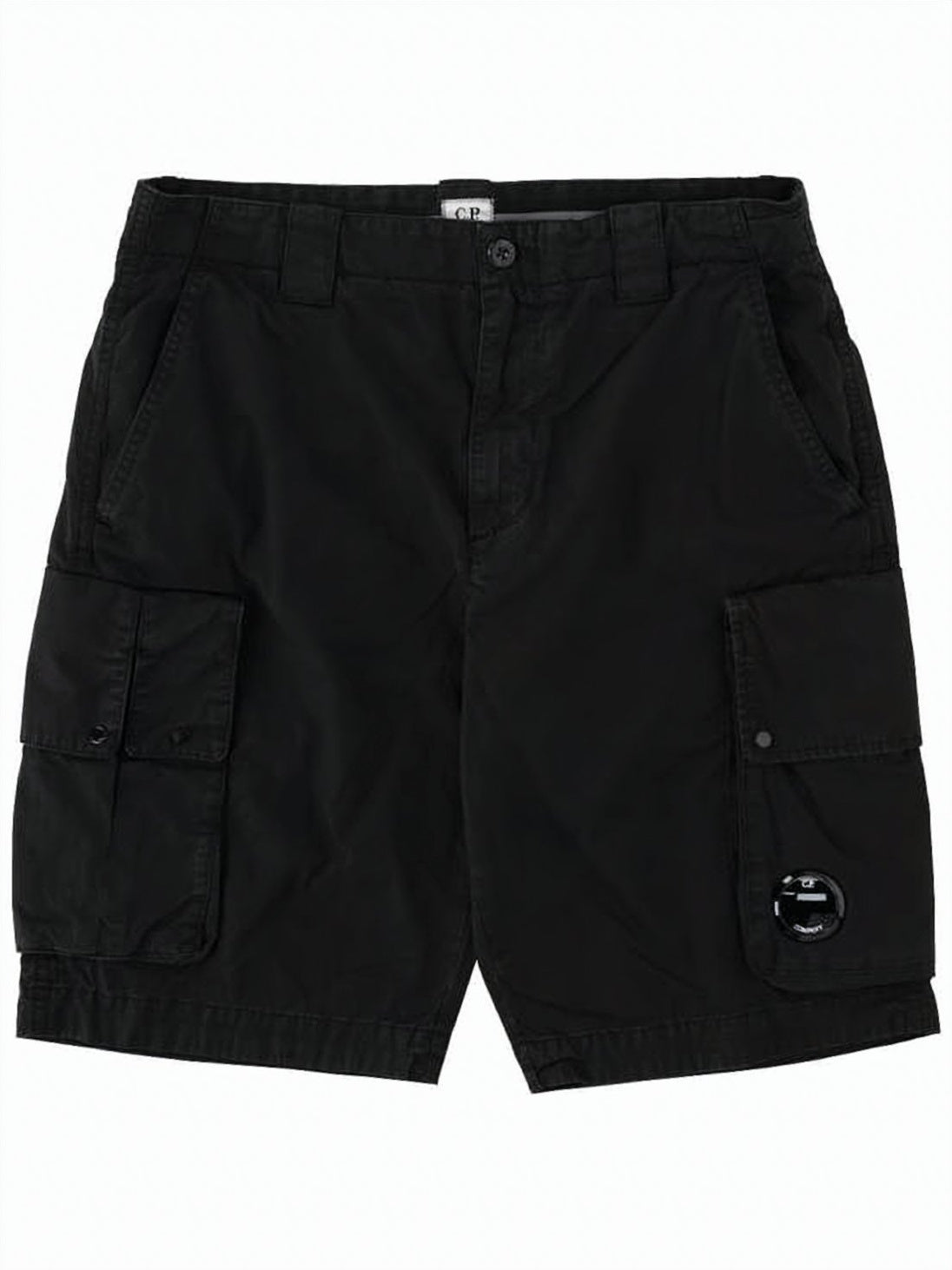 Relaxed Fit Olive Shorts with Button Closure