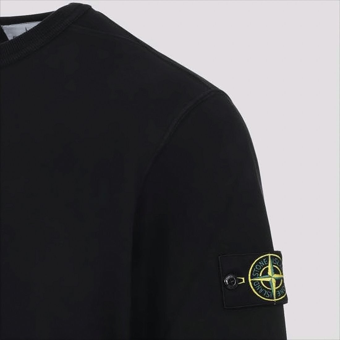 Black Long Sleeve Crewneck Sweatshirt with Patch Logo
