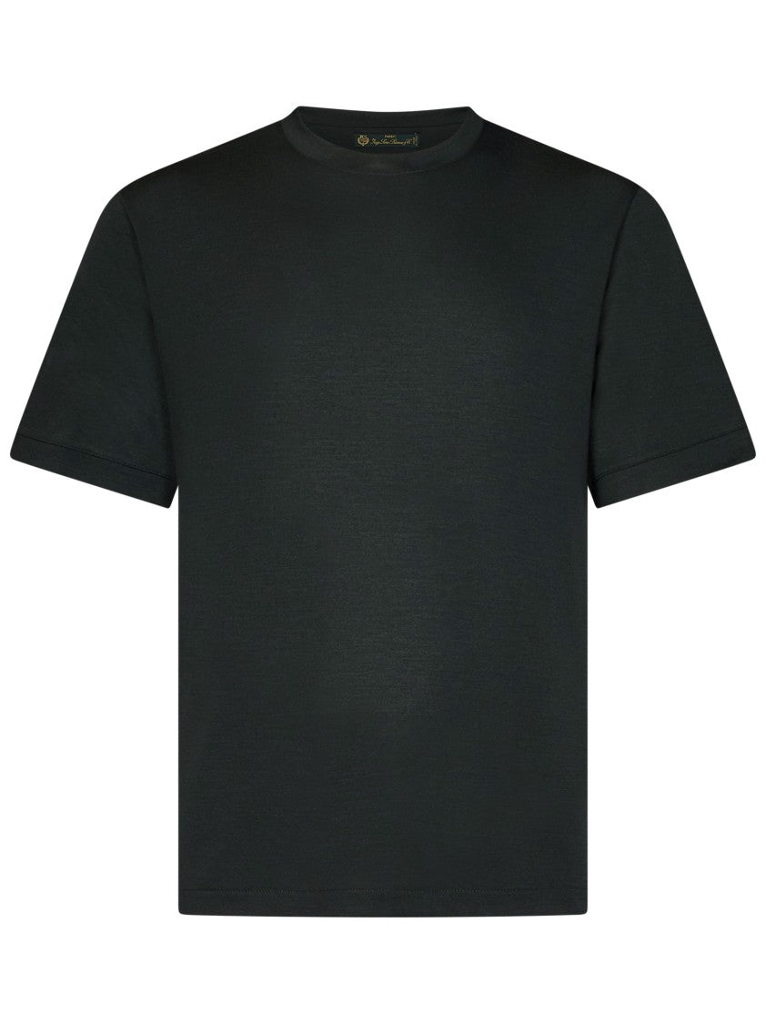Crew Neck T-Shirt In Soft Wool With Design