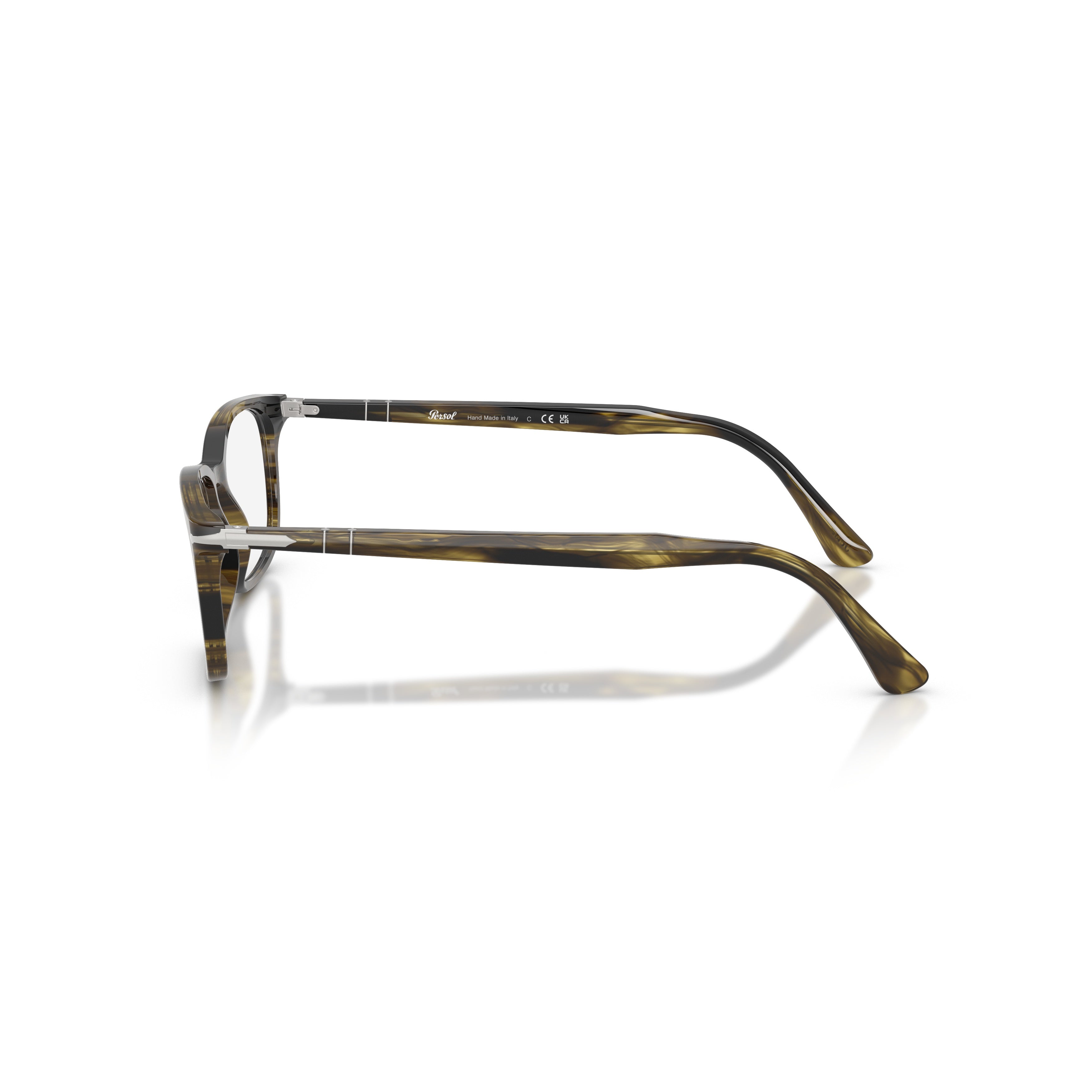 0po3189v Rectangular Tortoiseshell Eyeglasses with Silver Accent