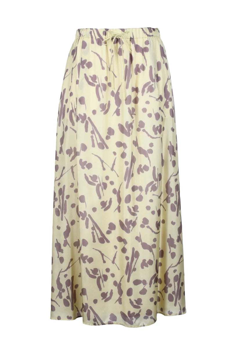 Long Silk Skirt with Slip - Yellow/Purple