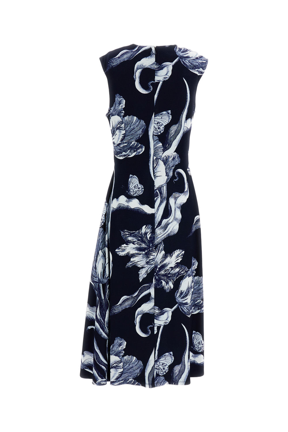 SLEEVELESS DRAPED MIDI DRESS