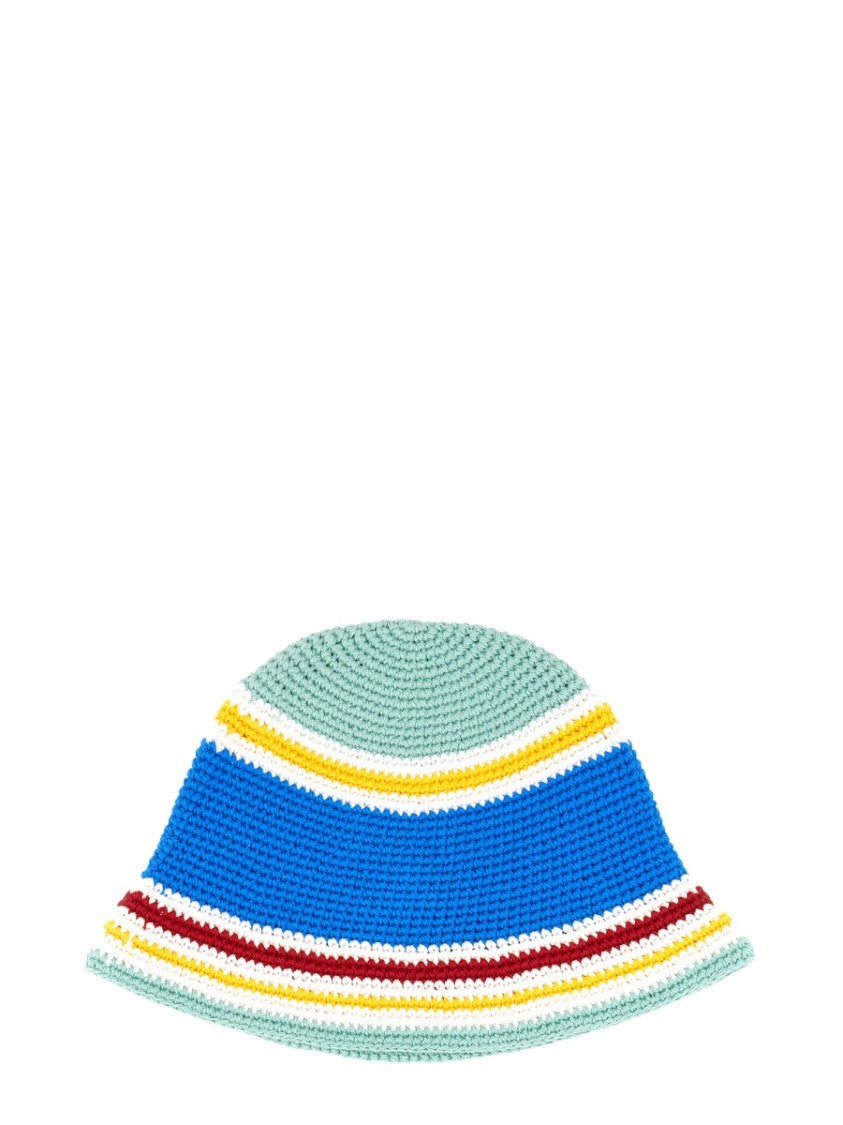 Crochet Beanie Hat With Wide Brim And Vibrant Palette