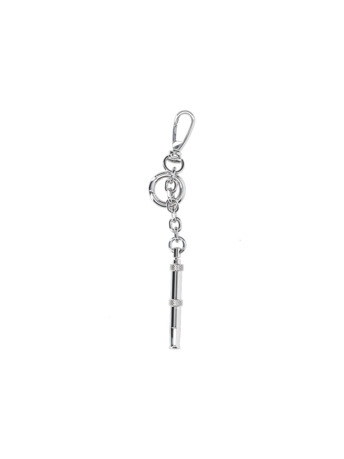 Silver-Plated Brass Keychain Charm With Whistle Design