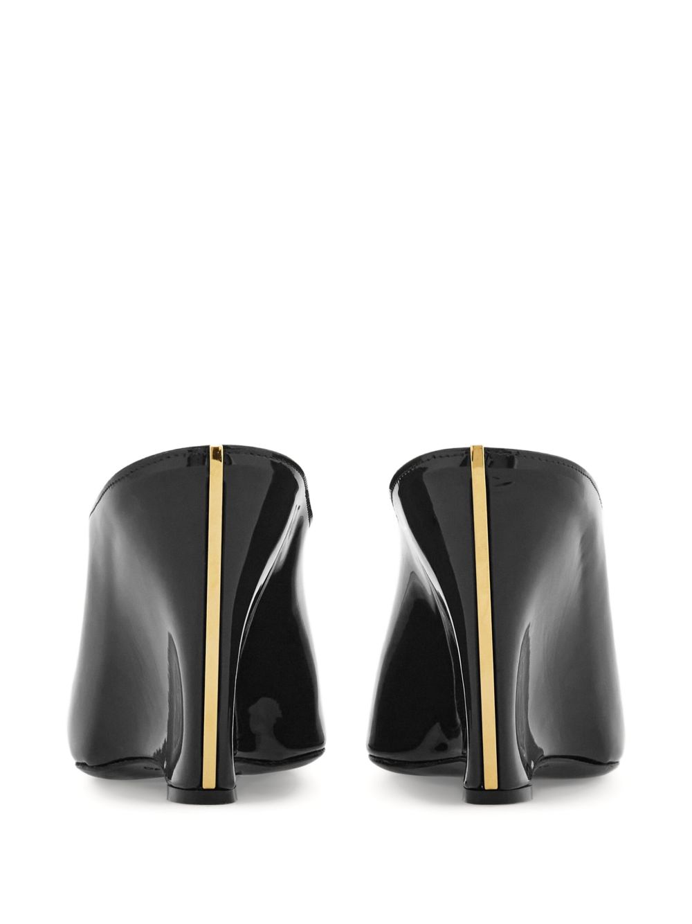 Glossy Wedge Mules With Pointed Toe