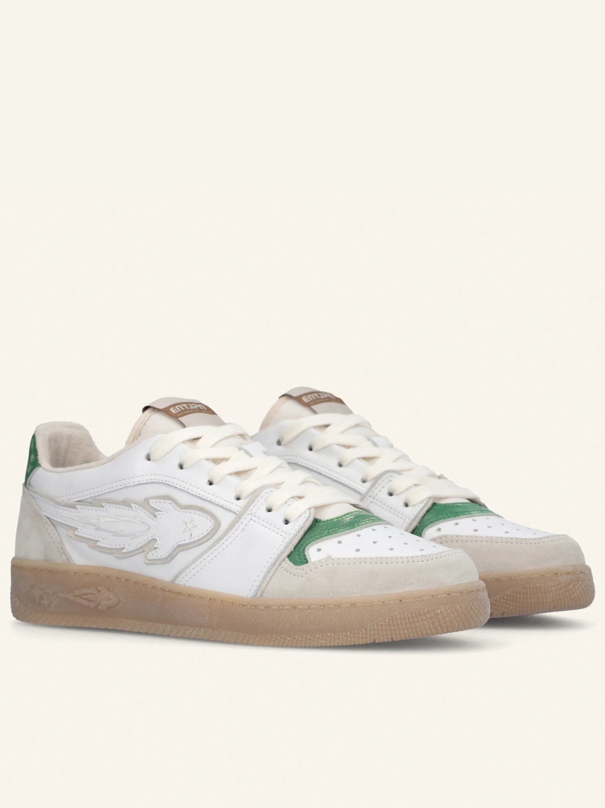 Egg Rocket 2 White/Beige Suede Sneakers