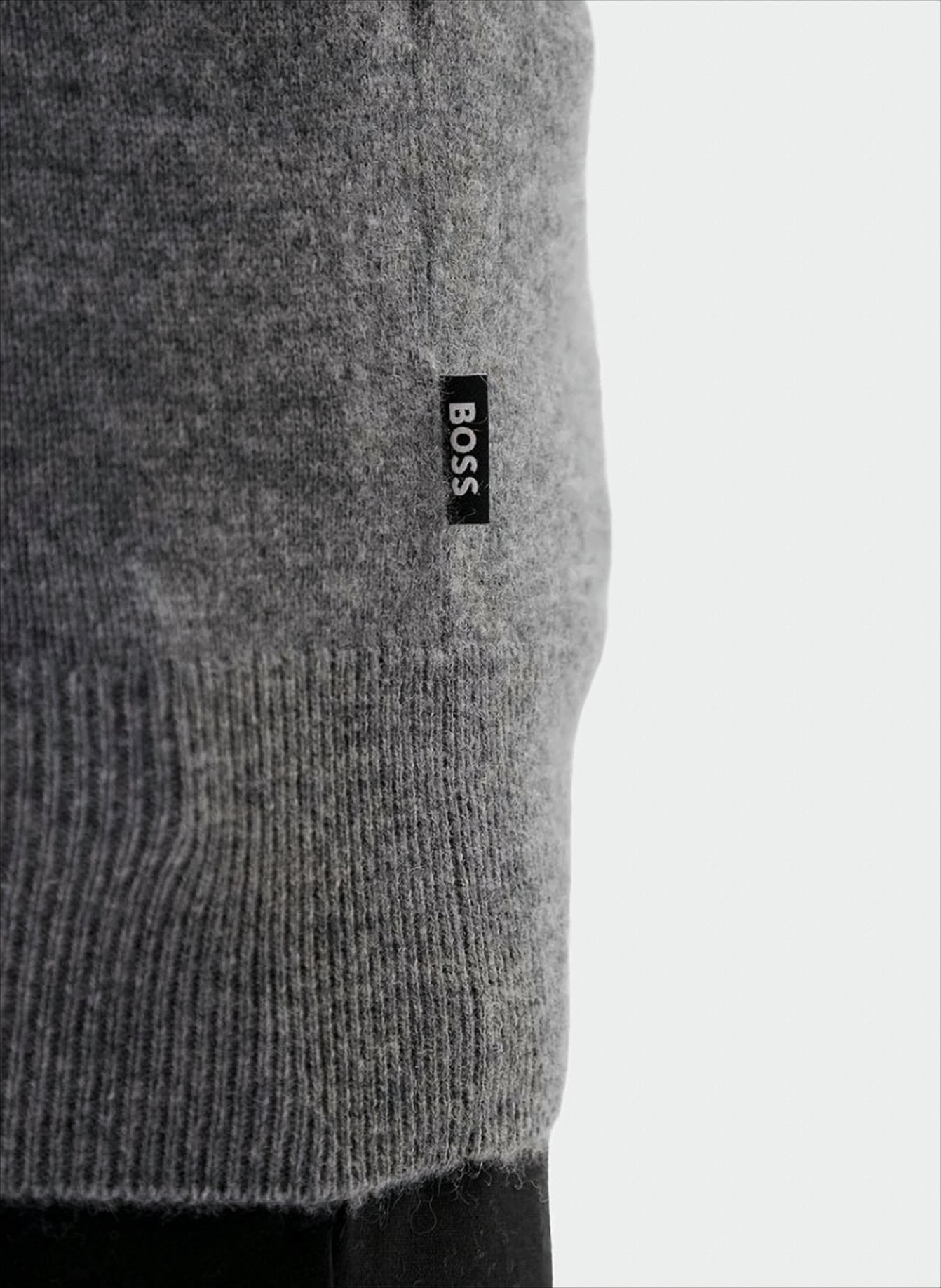 Half-Zip Gray Sweater With Tailored Fit