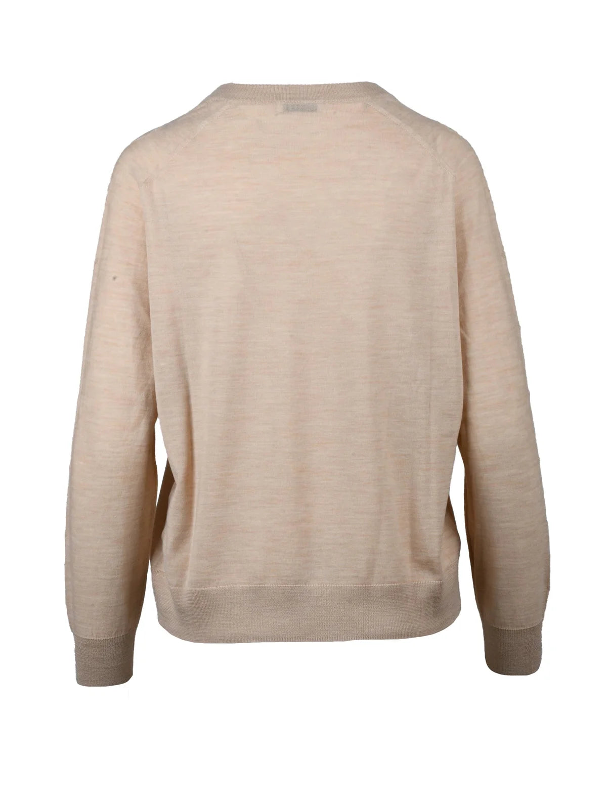 Beige V-Neck' Wool Sweater