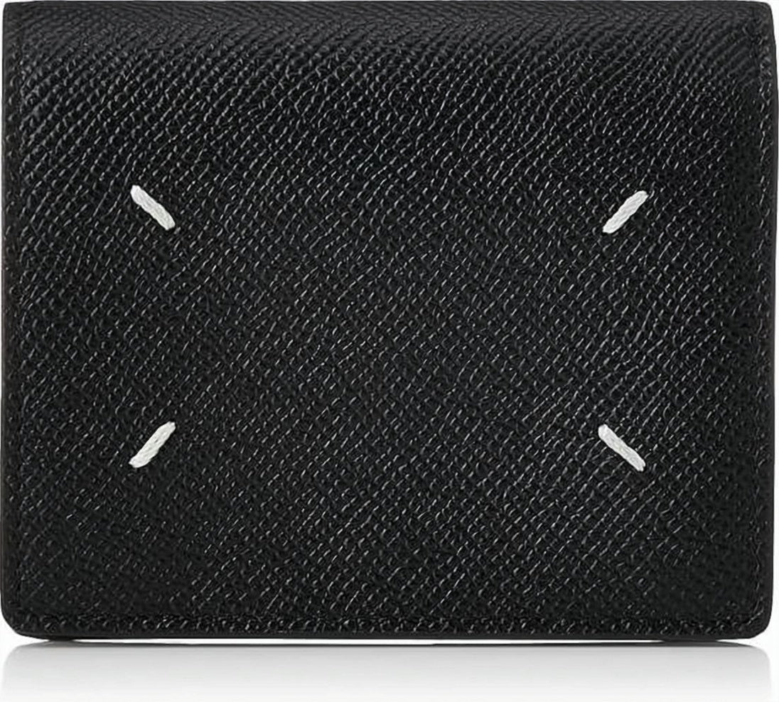 Textured Leather Compact Wallet
