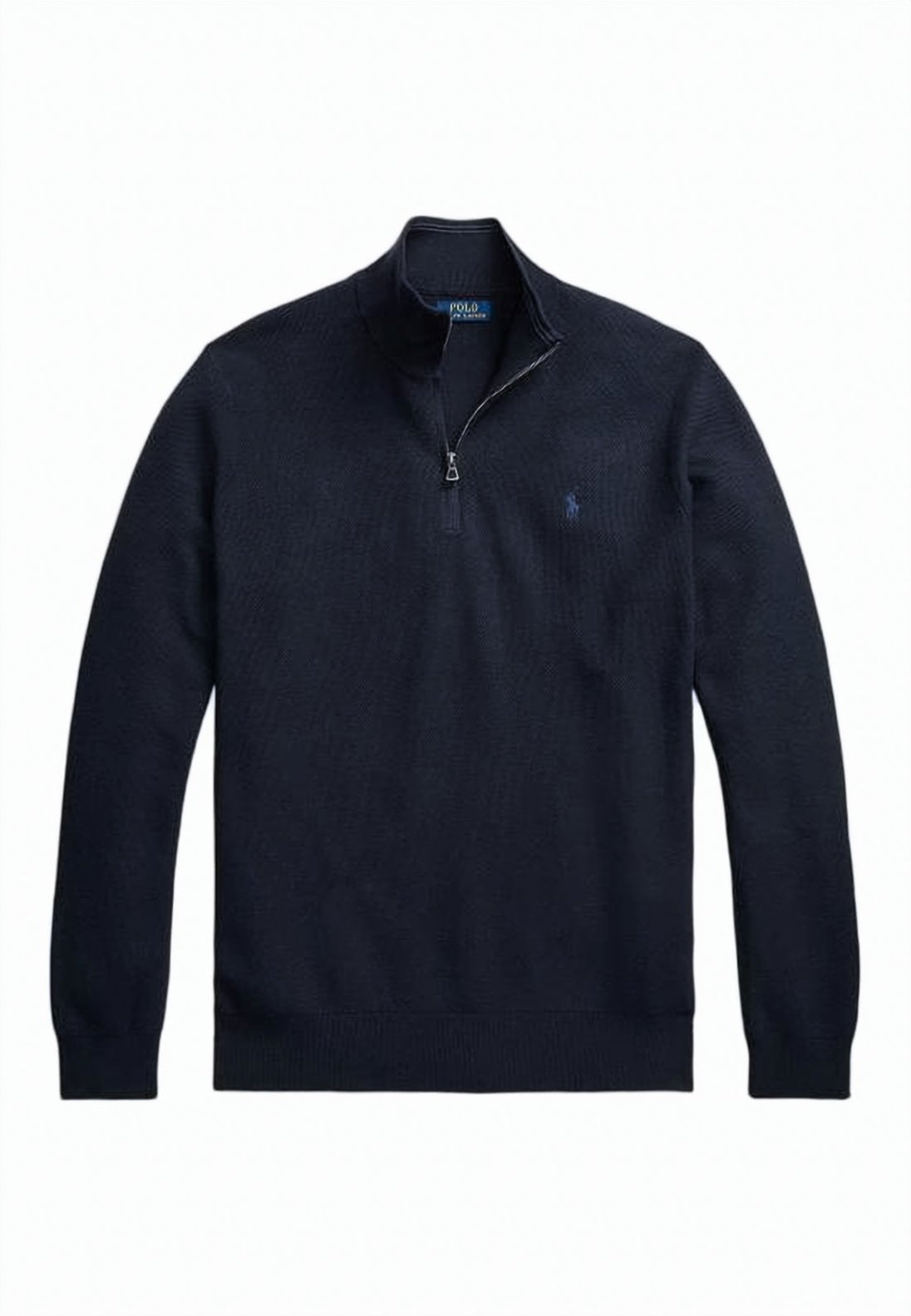 Half-Zip Knit Sweater with Ribbed Details