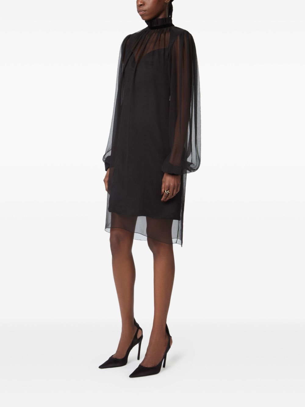 Balloon Sleeve Mini Dress
