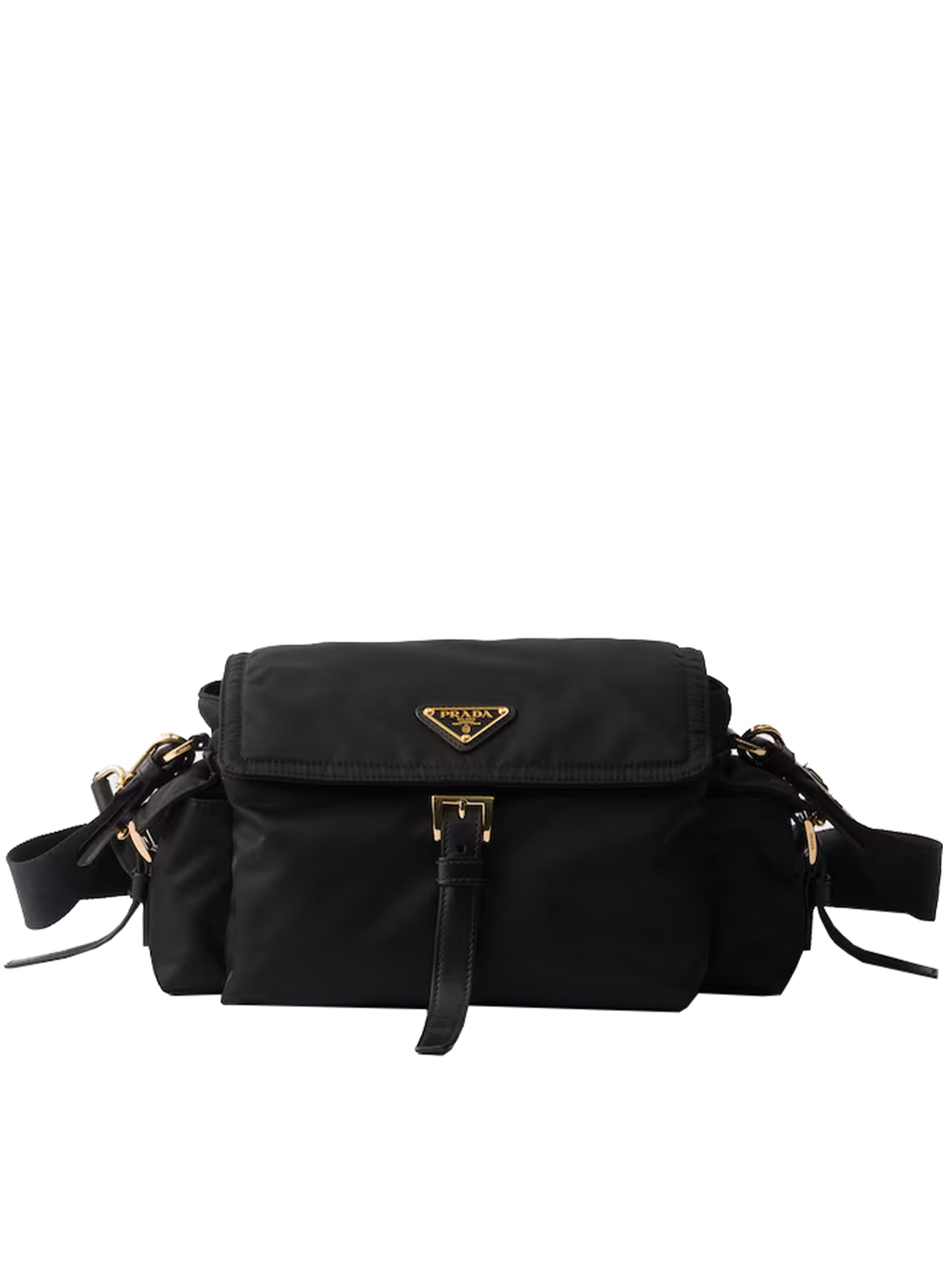 Medium Black RE-NYLON Borsa Explore Bag